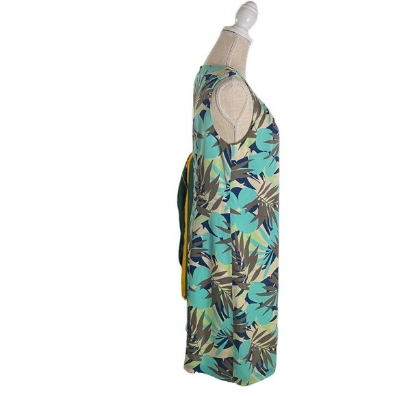 Tommy Bahama Women Blue 100% Silk Hawaiian Palm Leaves Floral Sheath Dress Sz 8 - Picture 7 of 15